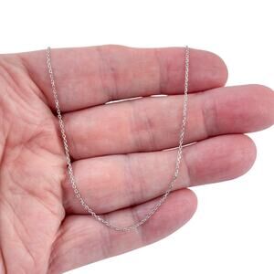 Vintage Sterling Silver 925 Cable Link Chain Necklace 16"-18"